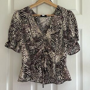 TopShop Short Sleeve v neck Blouse